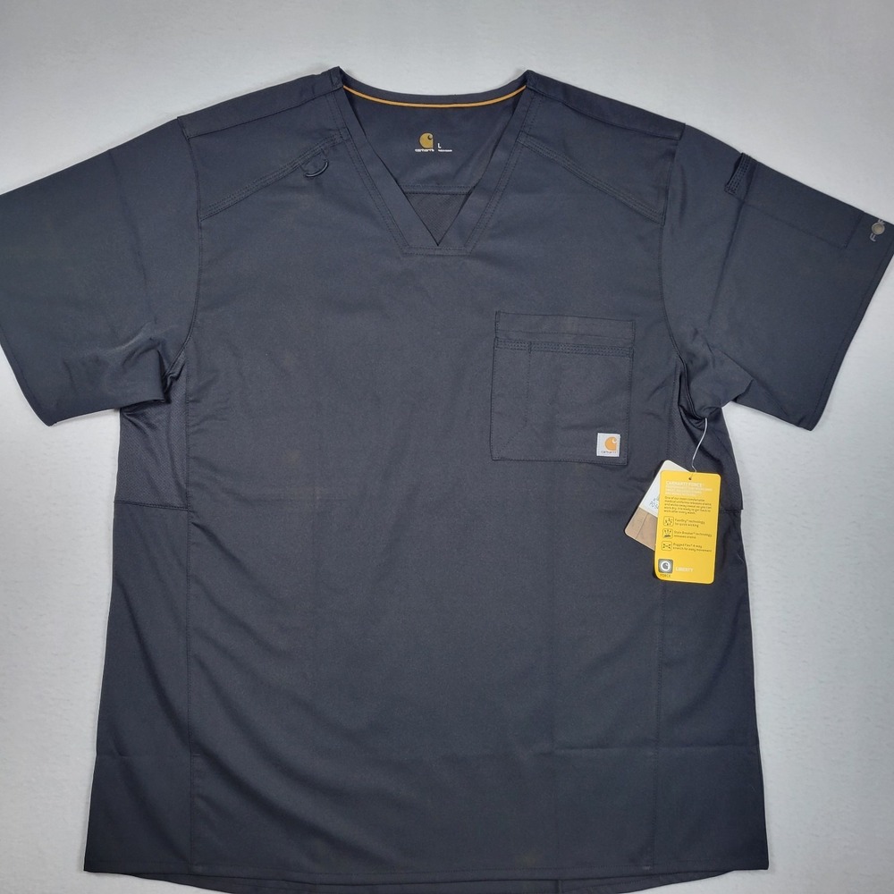 Carhartt Men's Force Liberty Twill Chest Pocket Scrub,  Black,  Size L, NWT